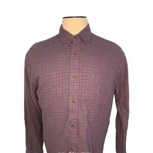 Faherty Button Down Shirt Men's Size XLarge Long Sleeve Red/Blue Plaid Shirt